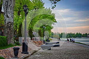 Old cannons at the Azov Sea embankment in Taganrog photo